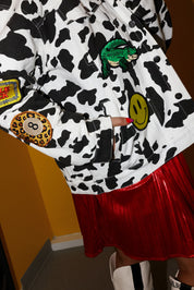 **PRE-ORDER: ships by 11/17** Burnt Toast Mayhem Patch Cow Denim Jacket