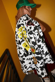 **PRE-ORDER: ships by 11/17** Burnt Toast Mayhem Patch Cow Denim Jacket