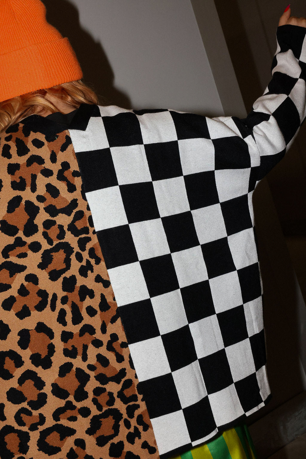 Split Decision Checkered & Leopard Oversized Boxy Cardigan **RESTOCKED**