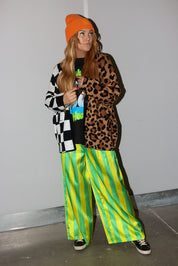 Split Decision Checkered & Leopard Oversized Boxy Cardigan **RESTOCKED**