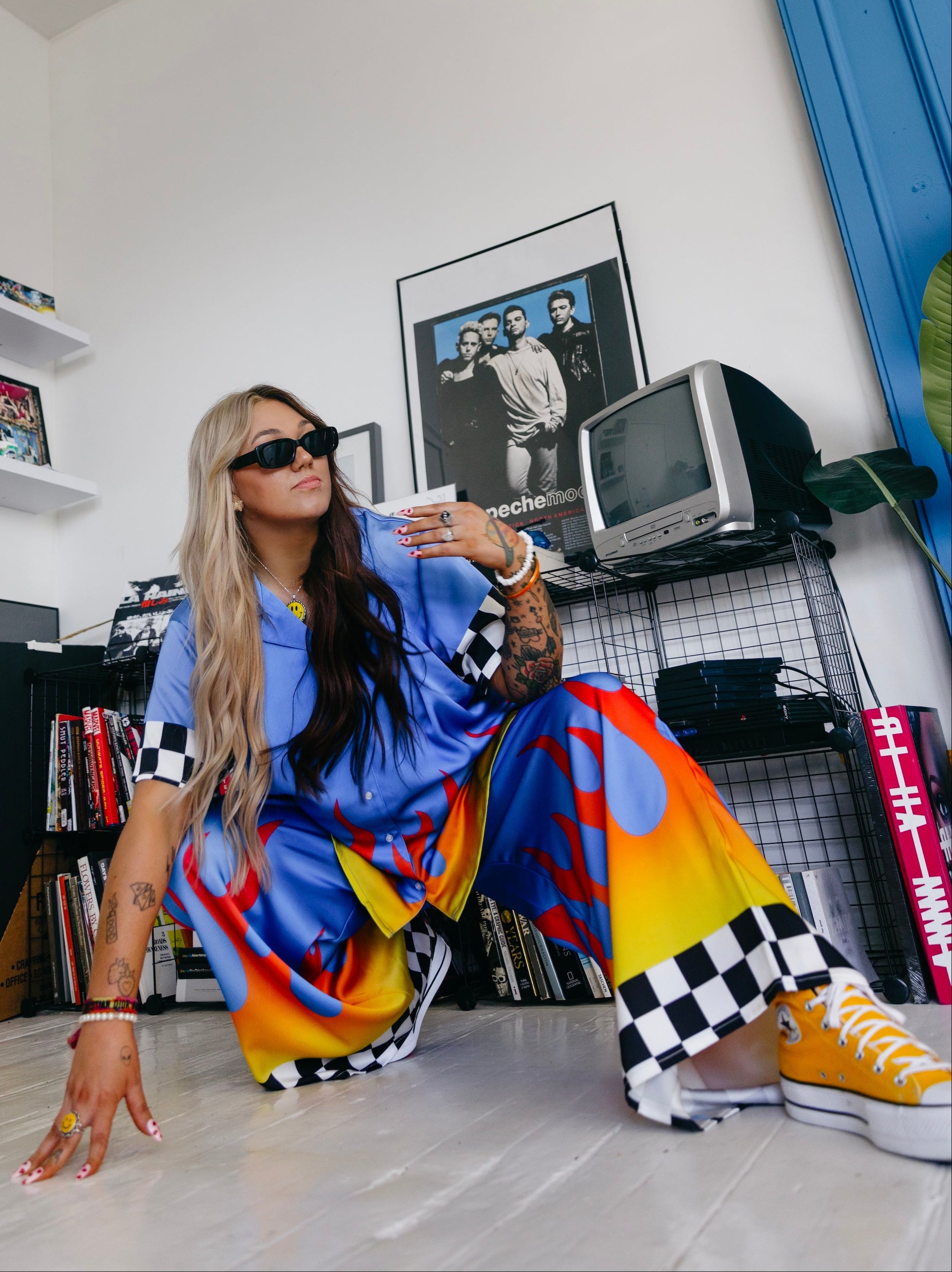 Blue Ignition Checkered Short Sleeve Set **RESTOCKED**