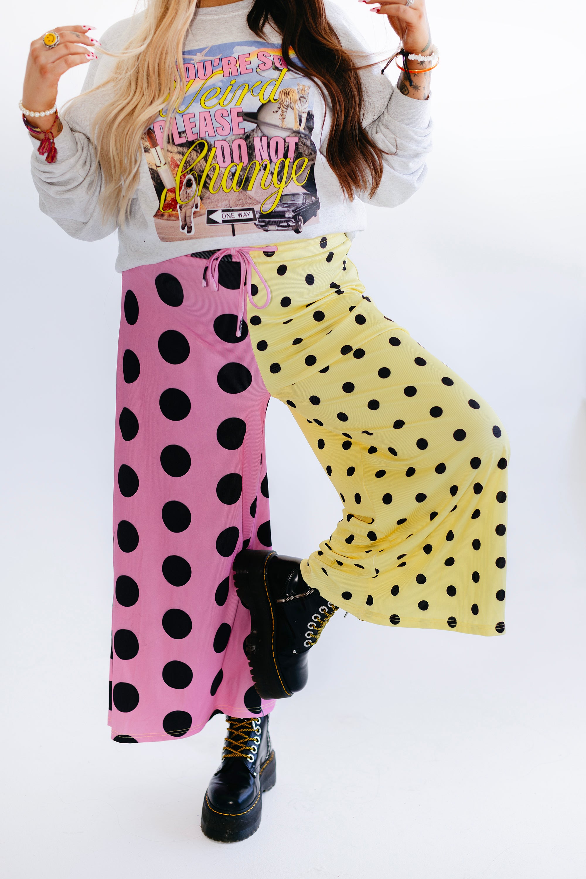 Polka Dot Pop Half & Half Cropped Pants **RESTOCKED**