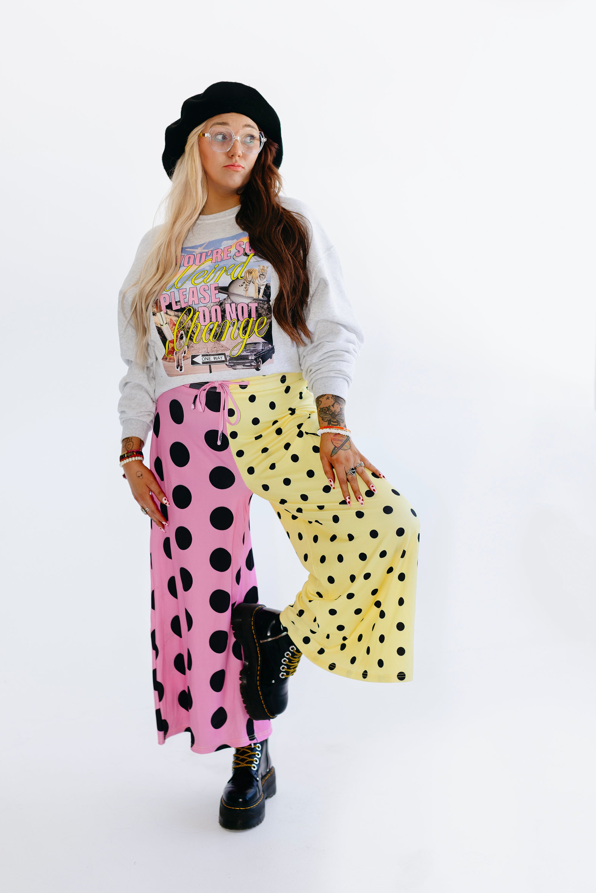 Polka Dot Pop Half & Half Cropped Pants **RESTOCKED**
