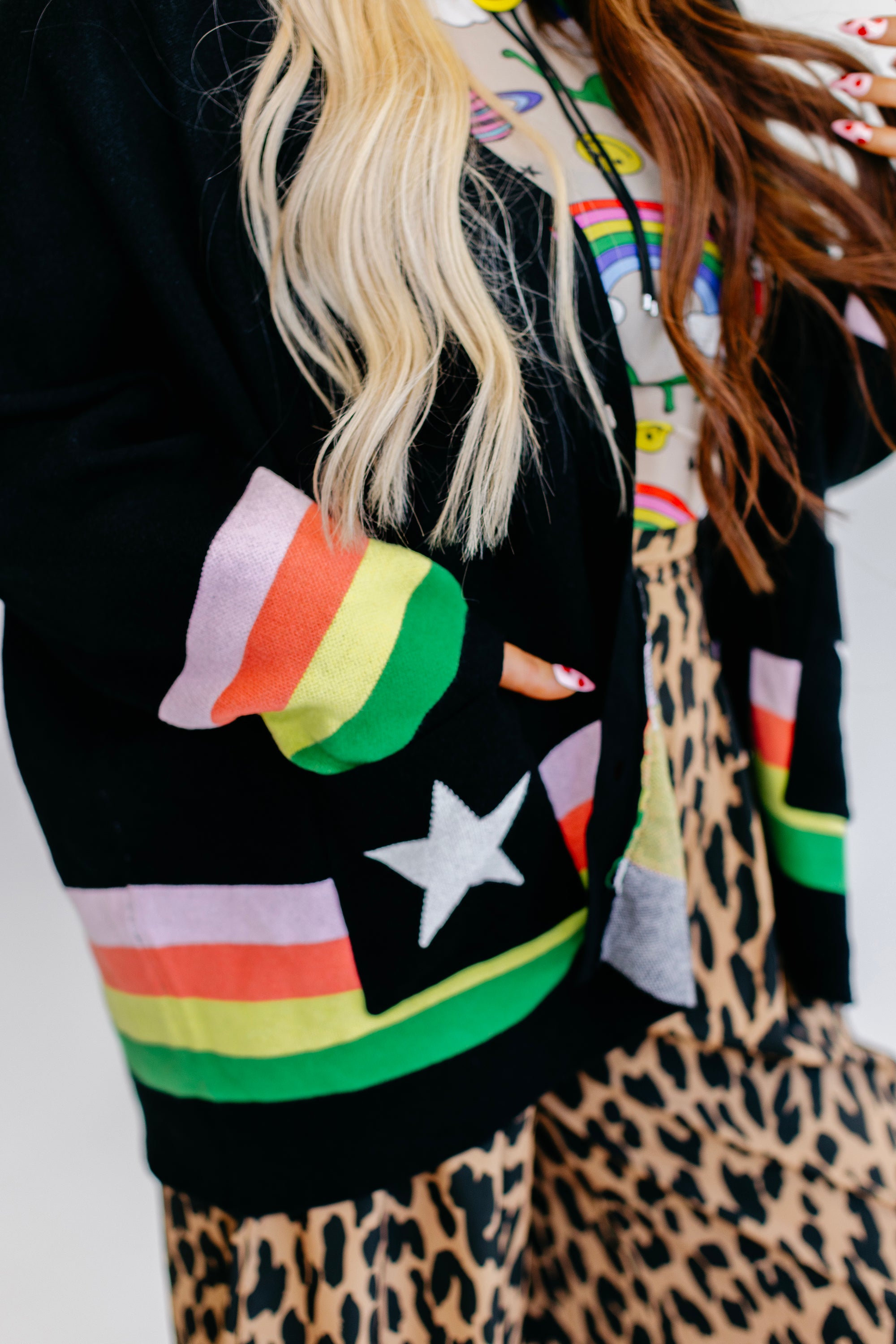 Black Saturn Return Oversized Boxy Cardigan