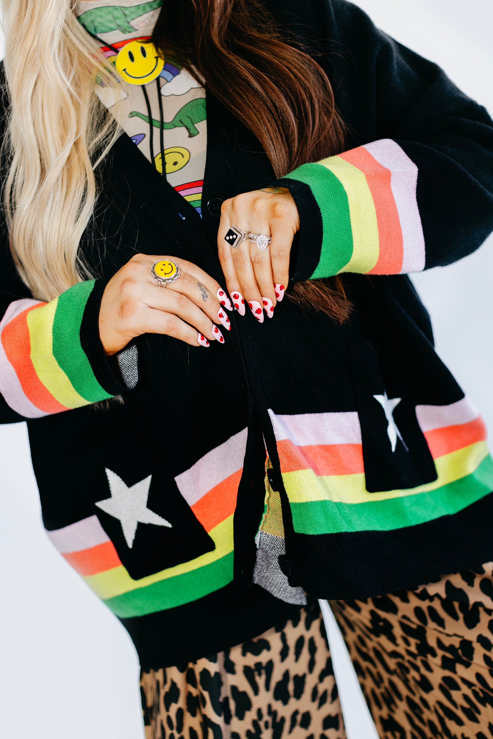 Black Saturn Return Oversized Boxy Cardigan