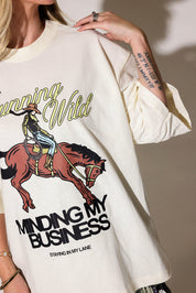 Running Wild Premium Off-White Graphic Tee