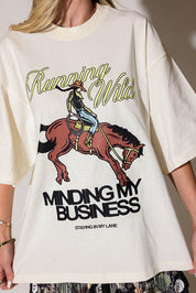 Running Wild Premium Off-White Graphic Tee