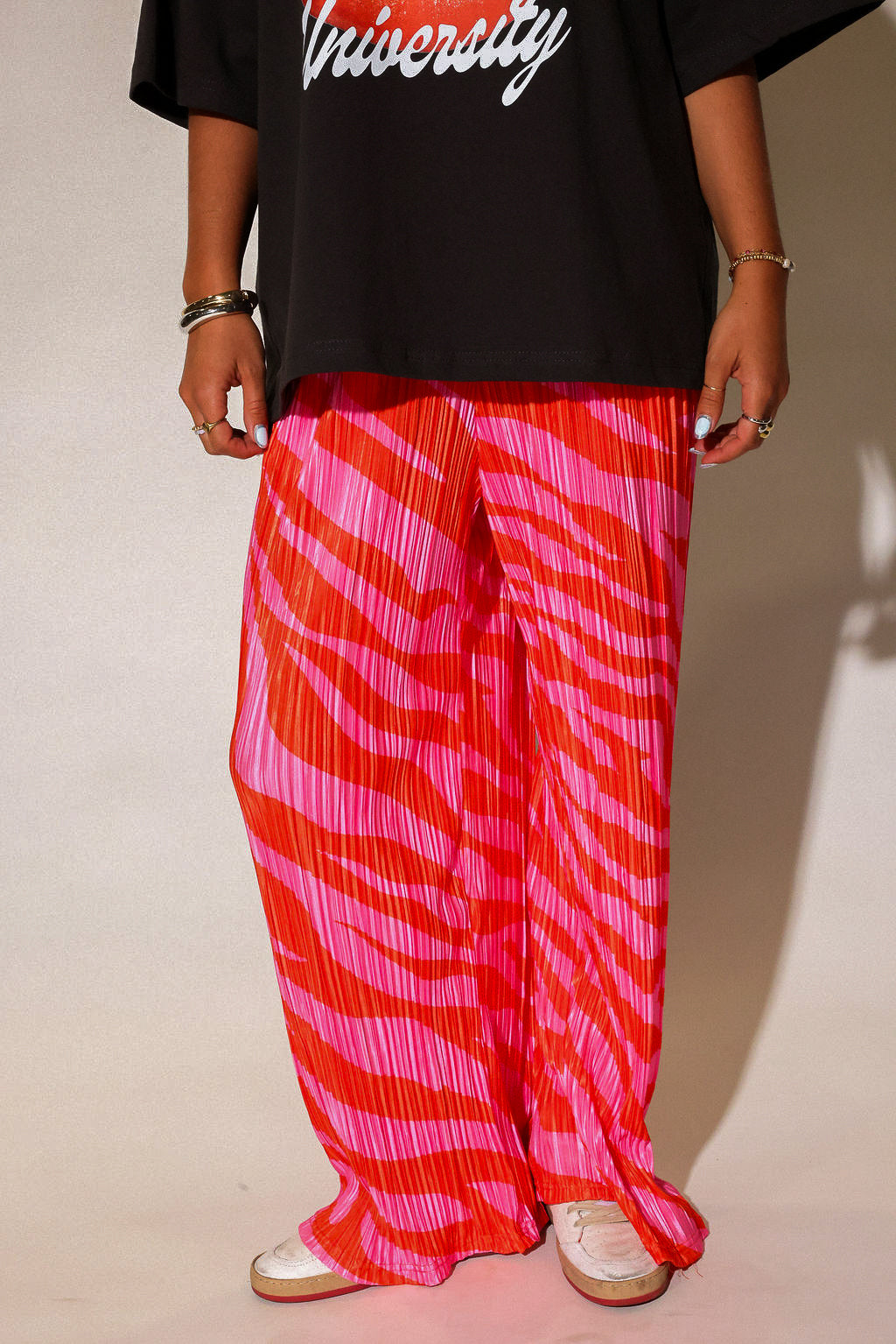 Zebra Heat Plissé Pants