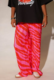 Zebra Heat Plissé Pants