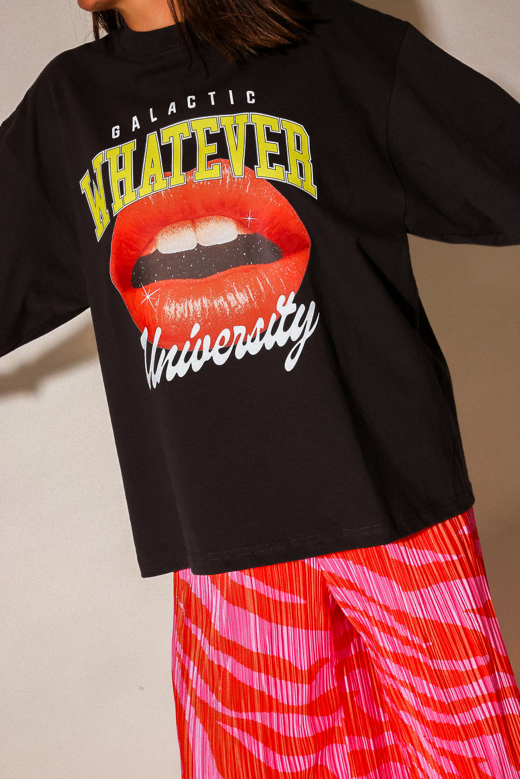 Galactic Whatever University Premium Off-Black Graphic Tee (Front + Back)