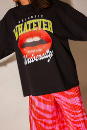 Galactic Whatever University Premium Off-Black Graphic Tee (Front + Back)