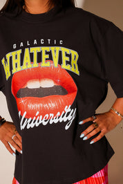 Galactic Whatever University Premium Off-Black Graphic Tee (Front + Back)