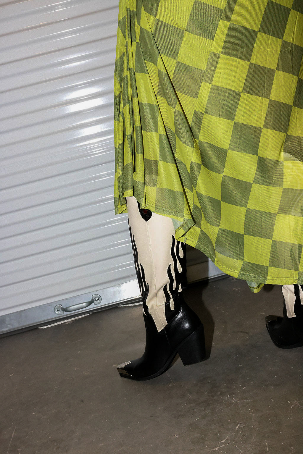 Grandma Green Checkered Mesh Dress **RESTOCKED**