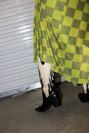 Grandma Green Checkered Mesh Dress **RESTOCKED**