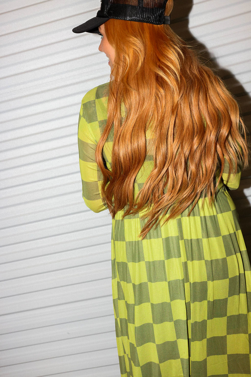 Grandma Green Checkered Mesh Dress **RESTOCKED**