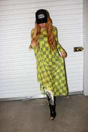Grandma Green Checkered Mesh Dress **RESTOCKED**