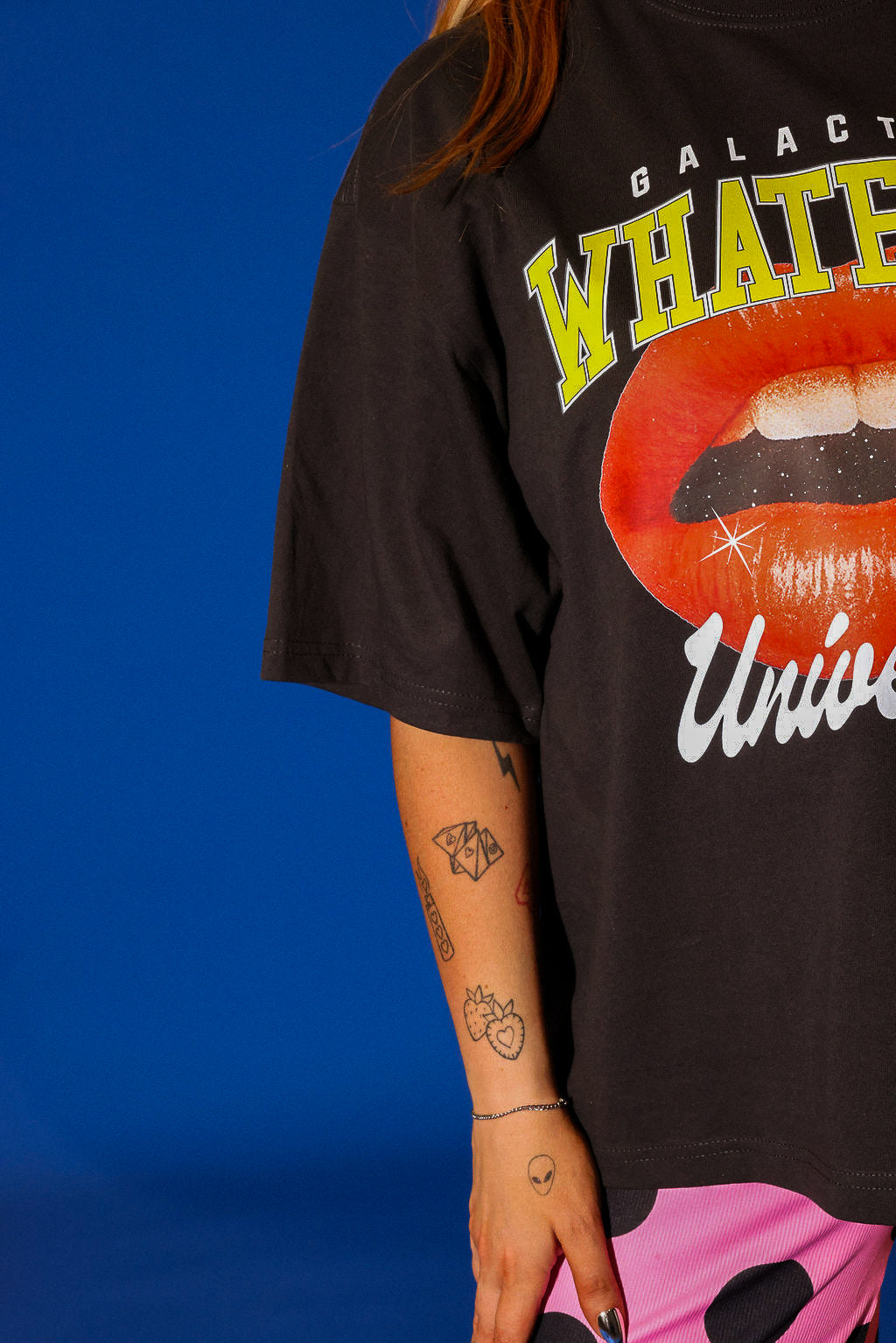Galactic Whatever University Premium Off-Black Graphic Tee (Front + Back)