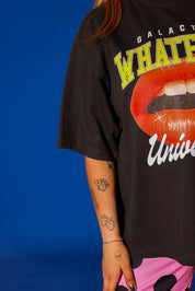 Galactic Whatever University Premium Off-Black Graphic Tee (Front + Back)