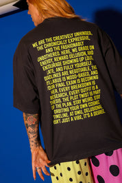 Galactic Whatever University Premium Off-Black Graphic Tee (Front + Back)