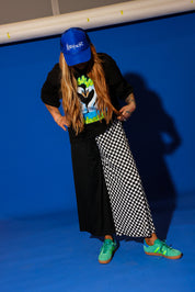 Black + White Half & Half Cropped Pants