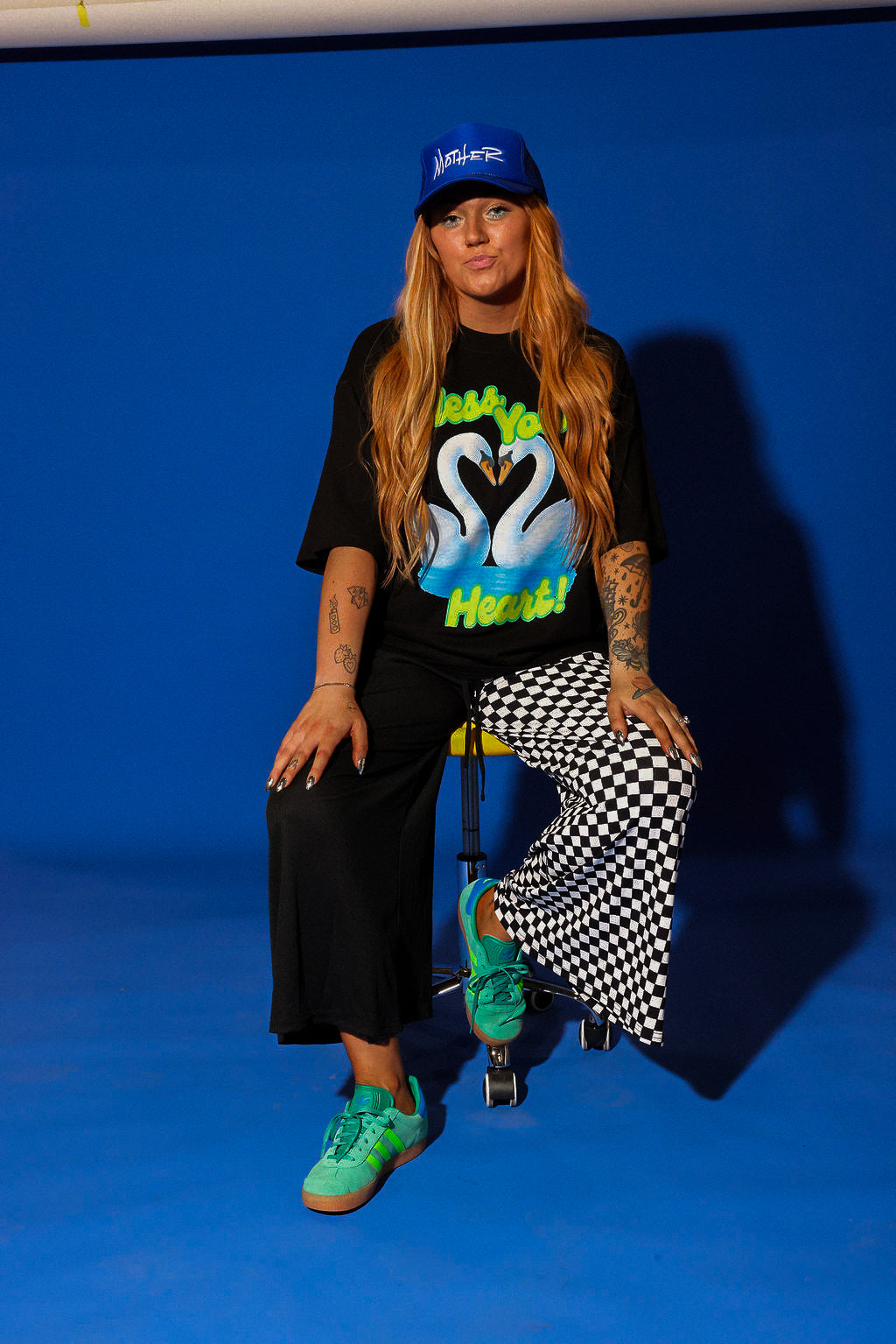 Black + White Half & Half Cropped Pants