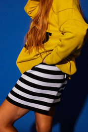 Monochrome Stripe Knit Shorts