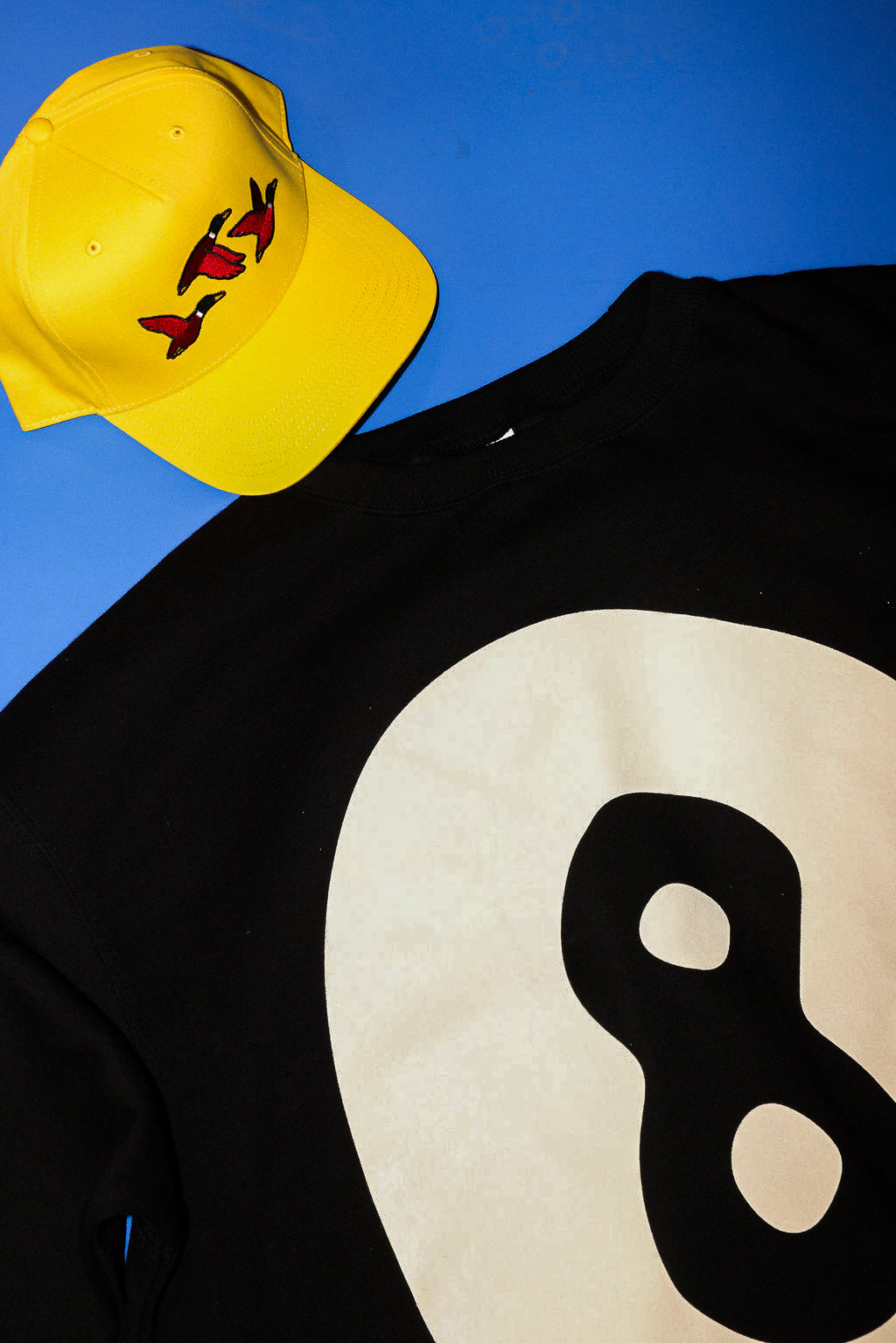 8 Ball No Hard Feelings Black Crew Neck (Front + Back)