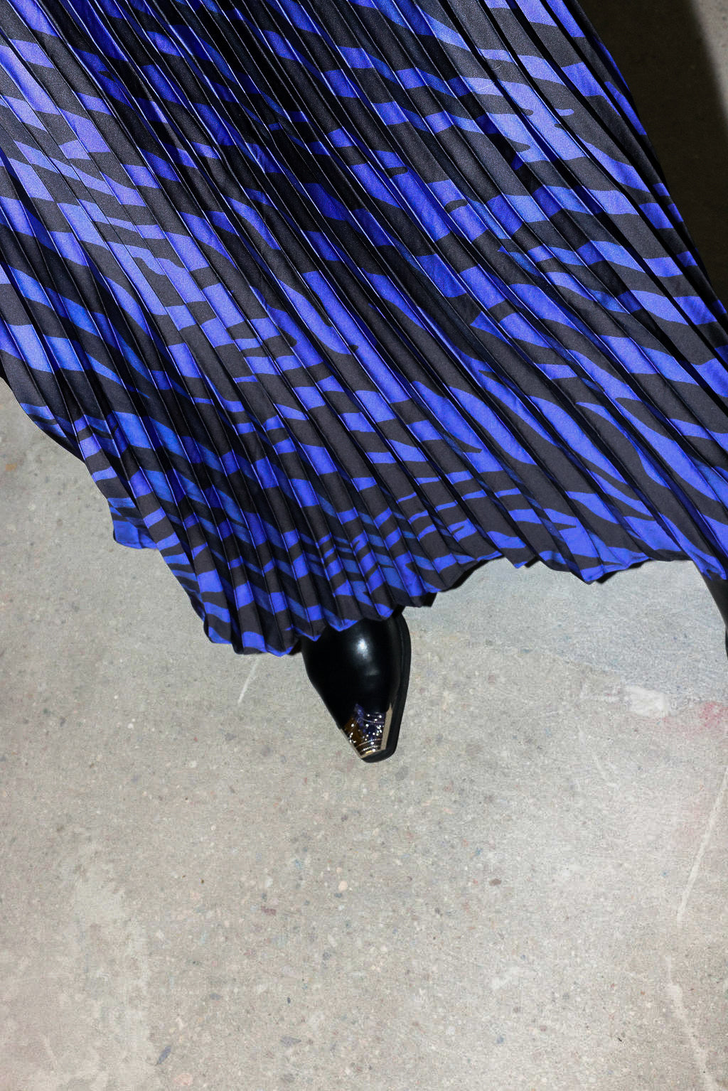 Midnight Zebra Purple Pleated Skirt