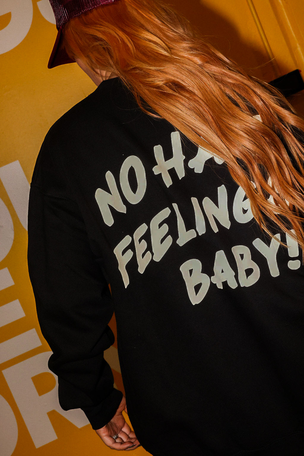 8 Ball No Hard Feelings Black Crew Neck (Front + Back)