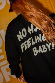 8 Ball No Hard Feelings Black Crew Neck (Front + Back)