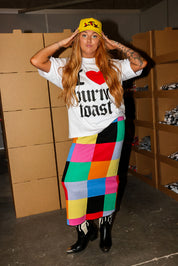 I <3 Burnt Toast White Graphic Tee (Front + Back)