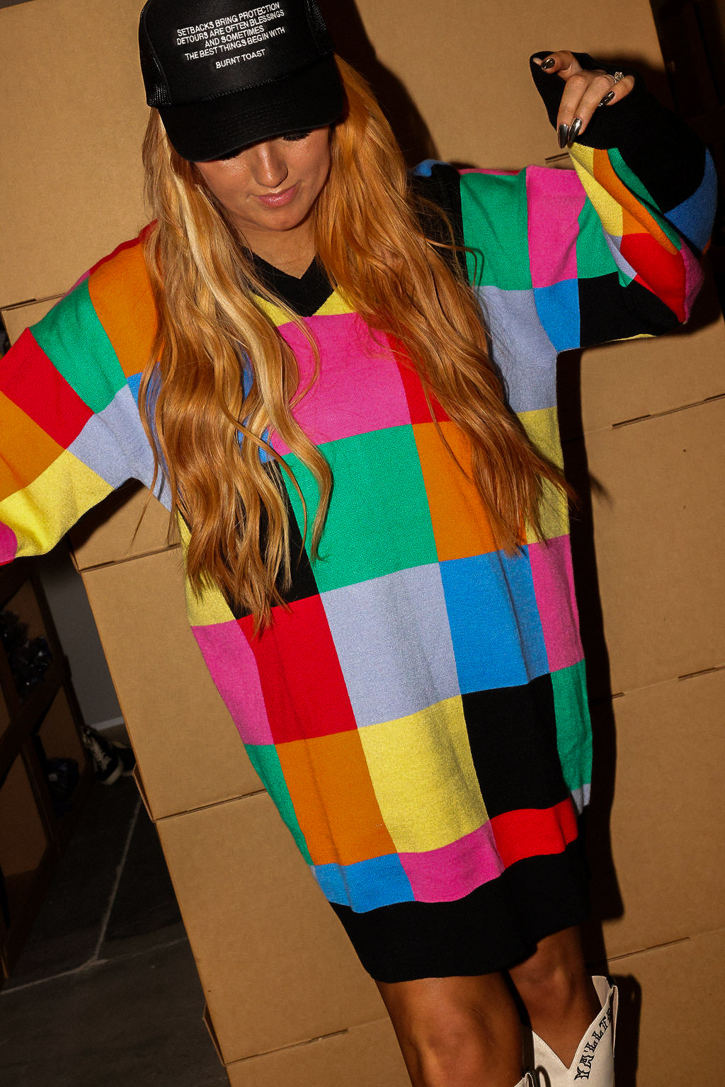 **PRE-ORDER: ships by 10/31 Round ll** Color Theory Knit Sweater Dress