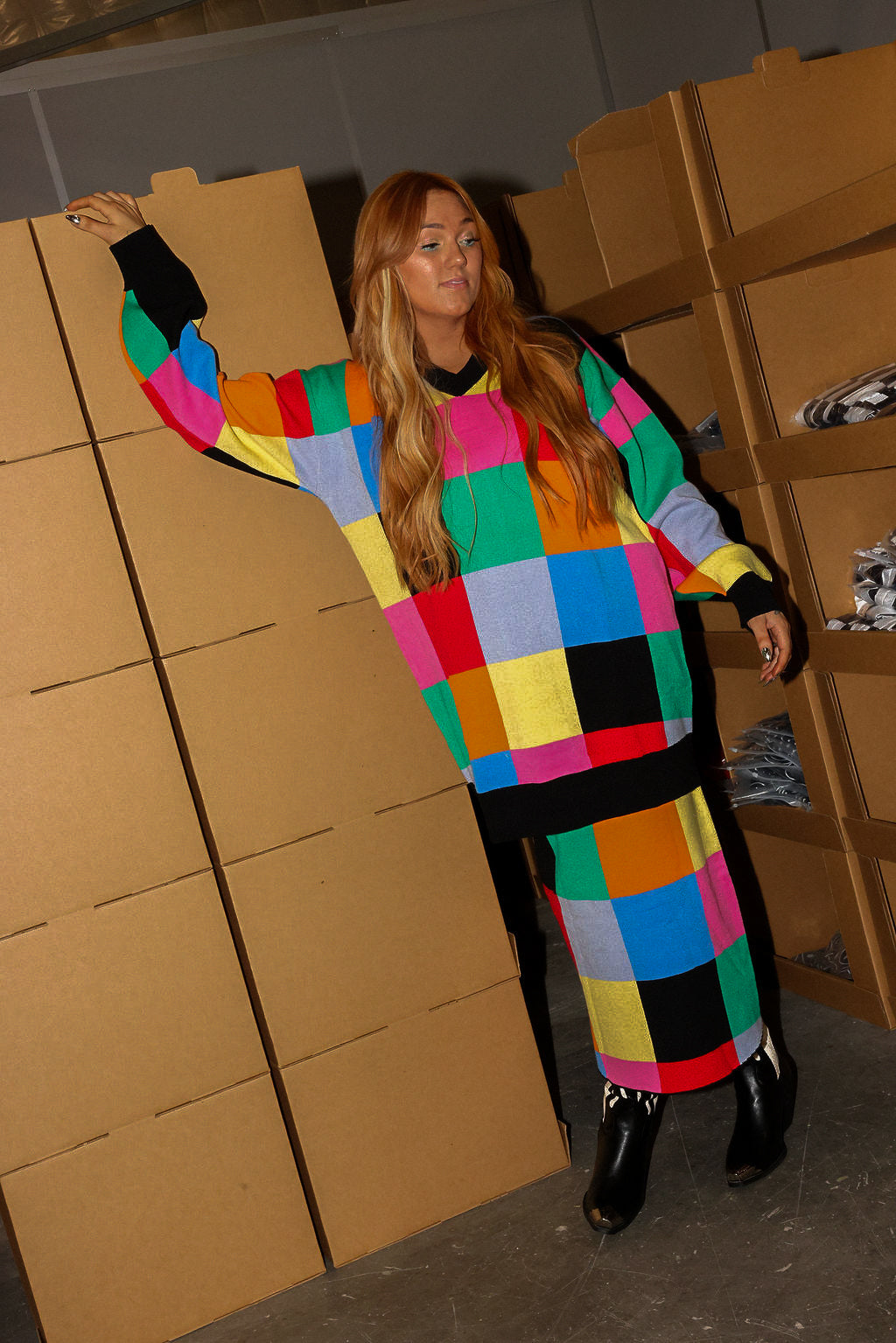 **PRE-ORDER: ships by 10/31 Round ll** Color Theory Knit Sweater Dress