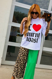 House Cat Chaos Leopard & Green Half & Half Pants