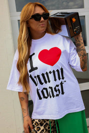 I <3 Burnt Toast White Graphic Tee (Front + Back)