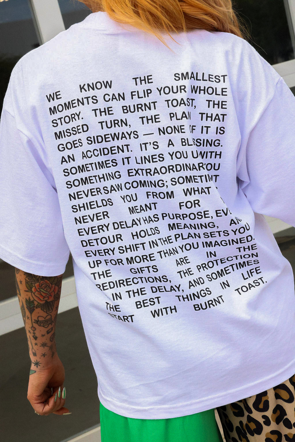 I <3 Burnt Toast White Graphic Tee (Front + Back)