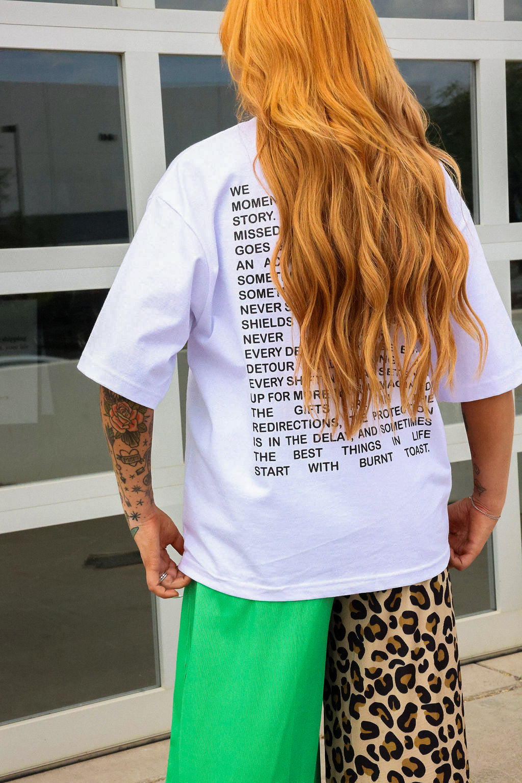 I <3 Burnt Toast White Graphic Tee (Front + Back)