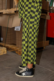 Radioactive Dream Green & Black Checkered Ribbed Set