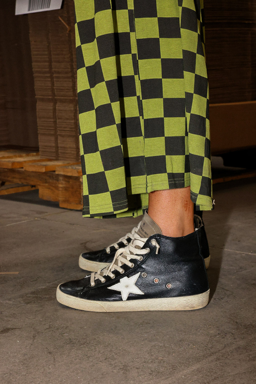 Radioactive Dream Green & Black Checkered Ribbed Set