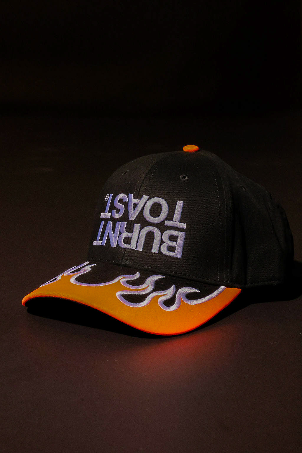 Upside Down Burnt Toast Orange Flame Trucker Hat