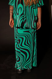 Neptune Swirl Plissé Maxi Skirt Set