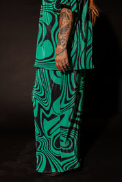 Neptune Swirl Plissé Maxi Skirt Set