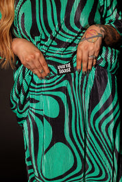 Neptune Swirl Plissé Maxi Skirt Set