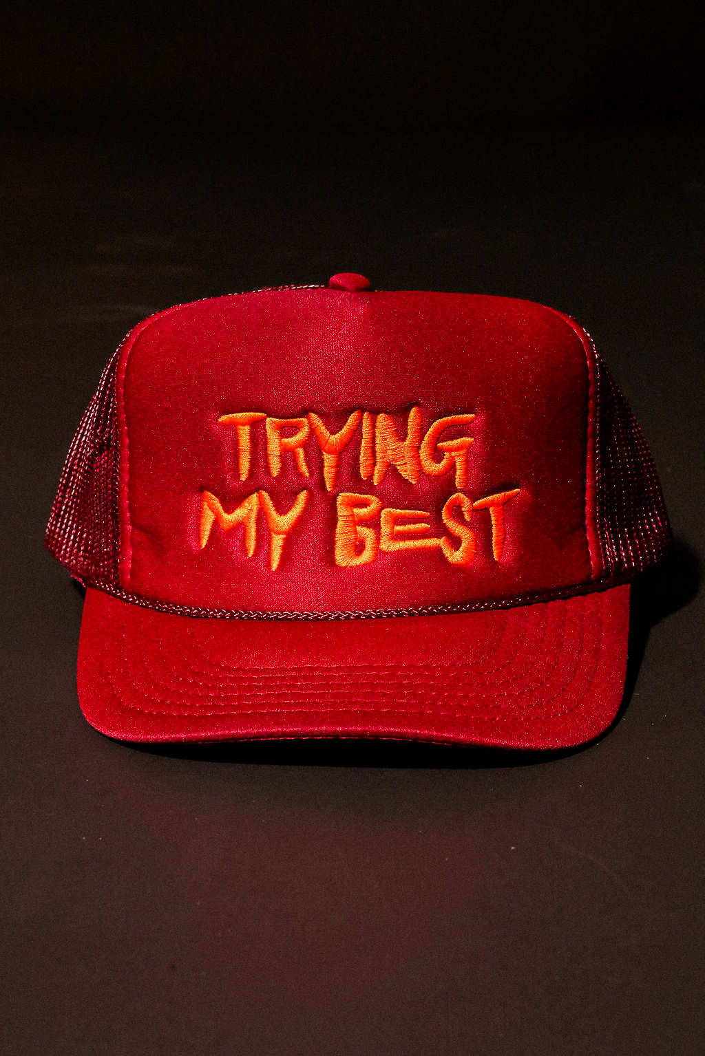 Trying My Best Maroon Hat
