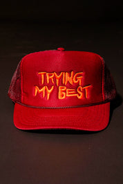 Trying My Best Maroon Hat