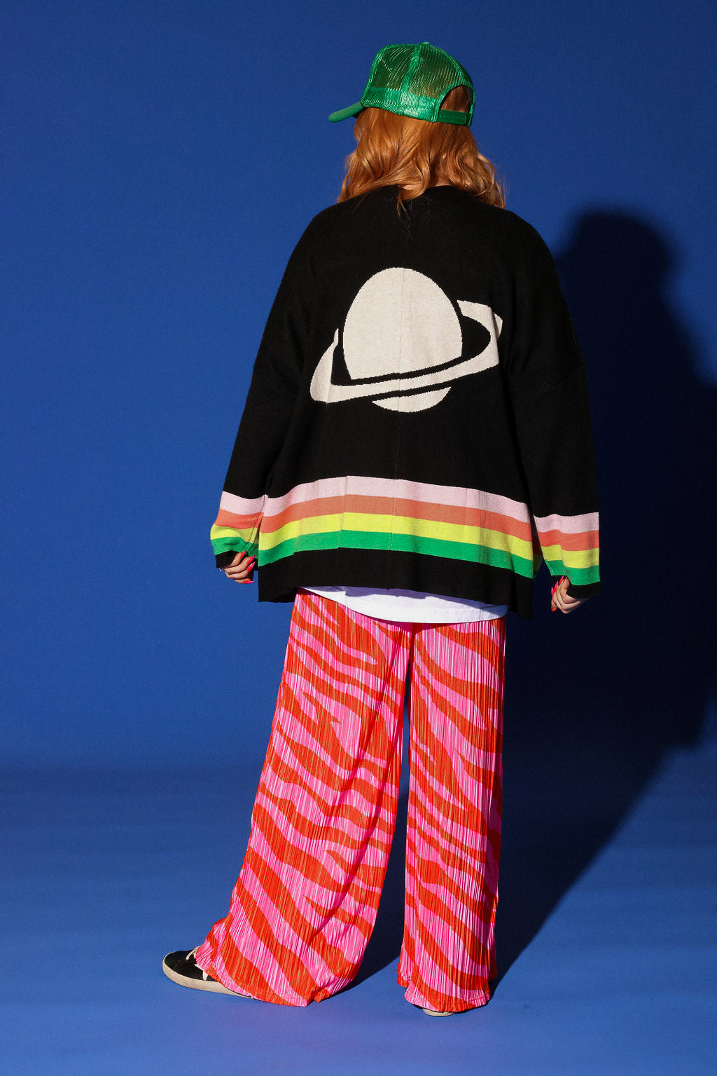 Black Saturn Return Oversized Boxy Cardigan