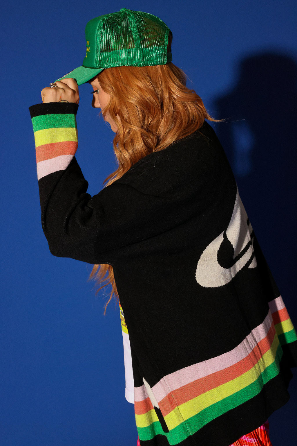 Black Saturn Return Oversized Boxy Cardigan