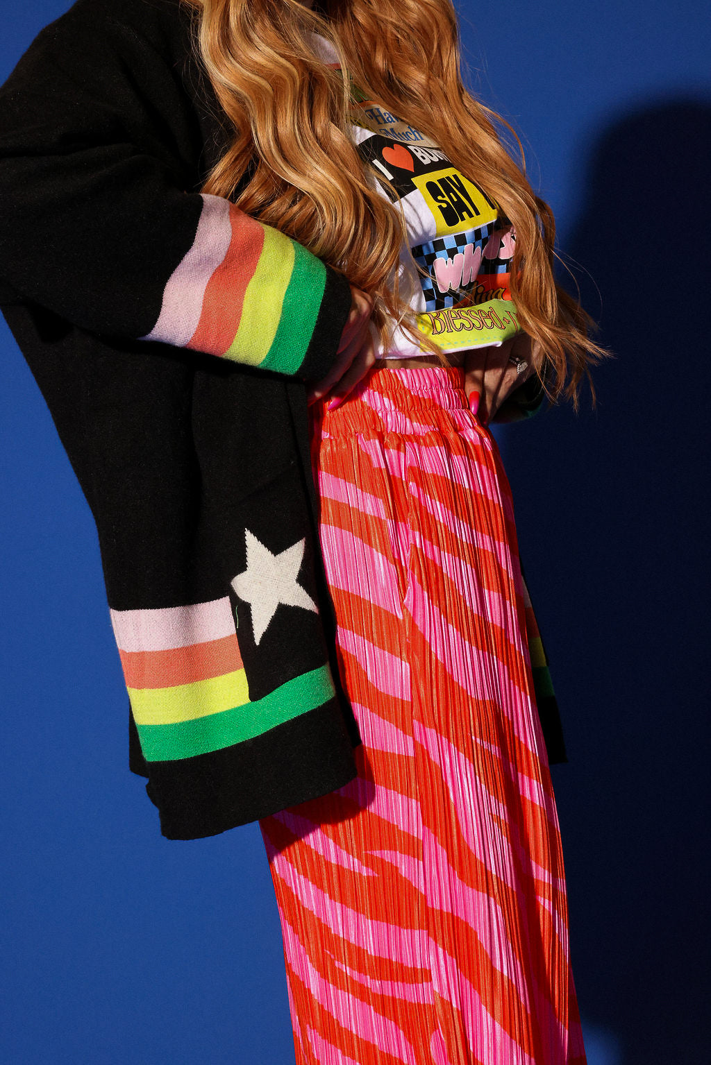 Black Saturn Return Oversized Boxy Cardigan