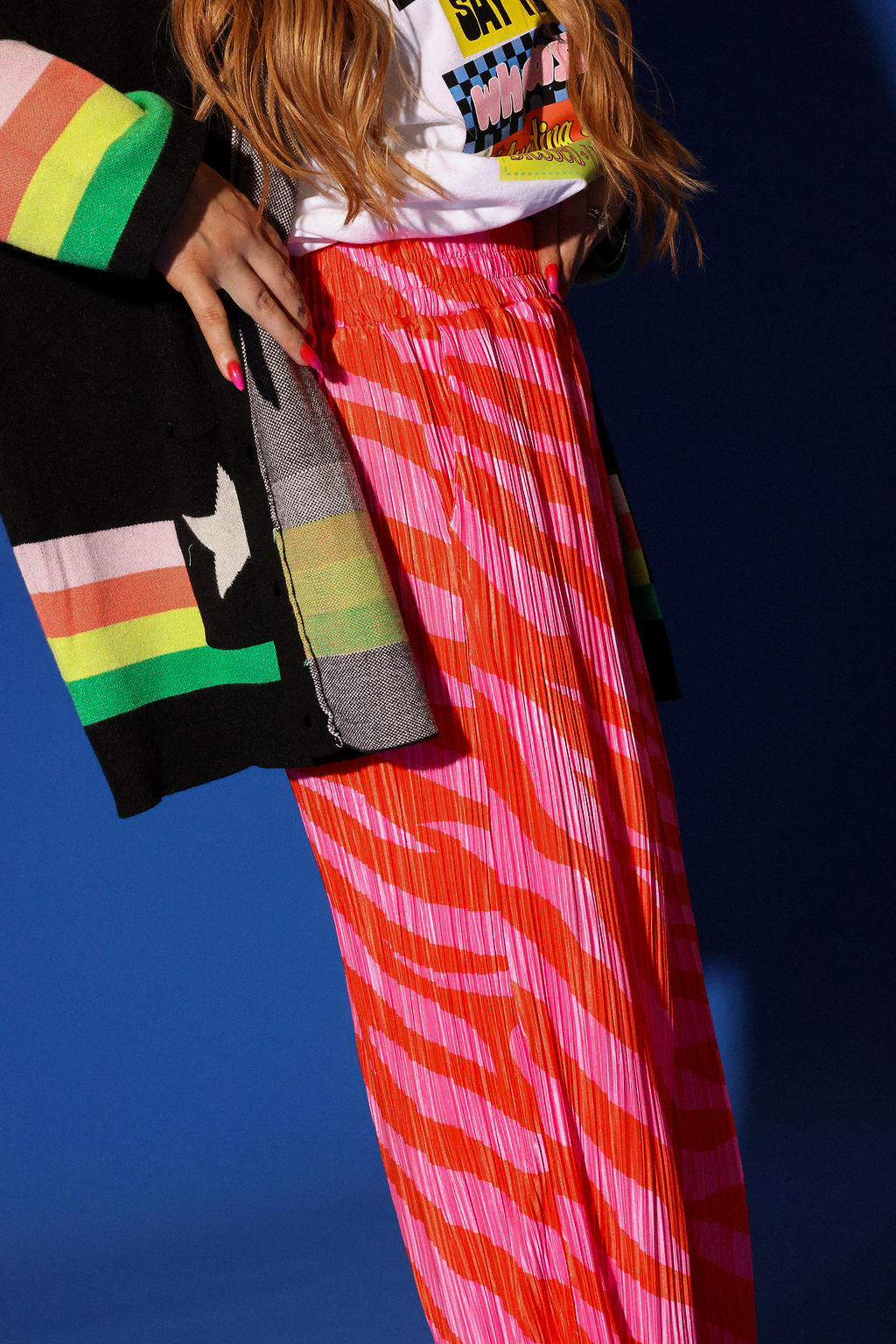 Zebra Heat Plissé Pants