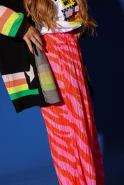 Zebra Heat Plissé Pants